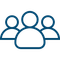 Three silhouetted figures, representing a group of people.