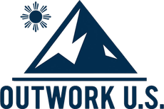 Logo: Blue mountain silhouette with a jagged peak; sunburst icon, and the text