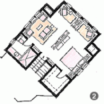 A black and white floor plan of a house.