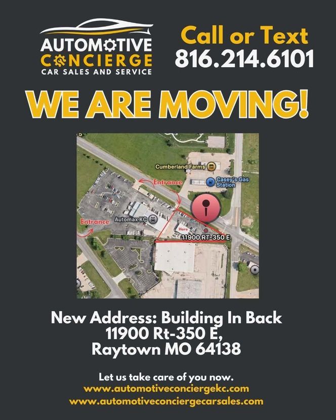 New Address Announcement Banner | Automotive Concierge KC