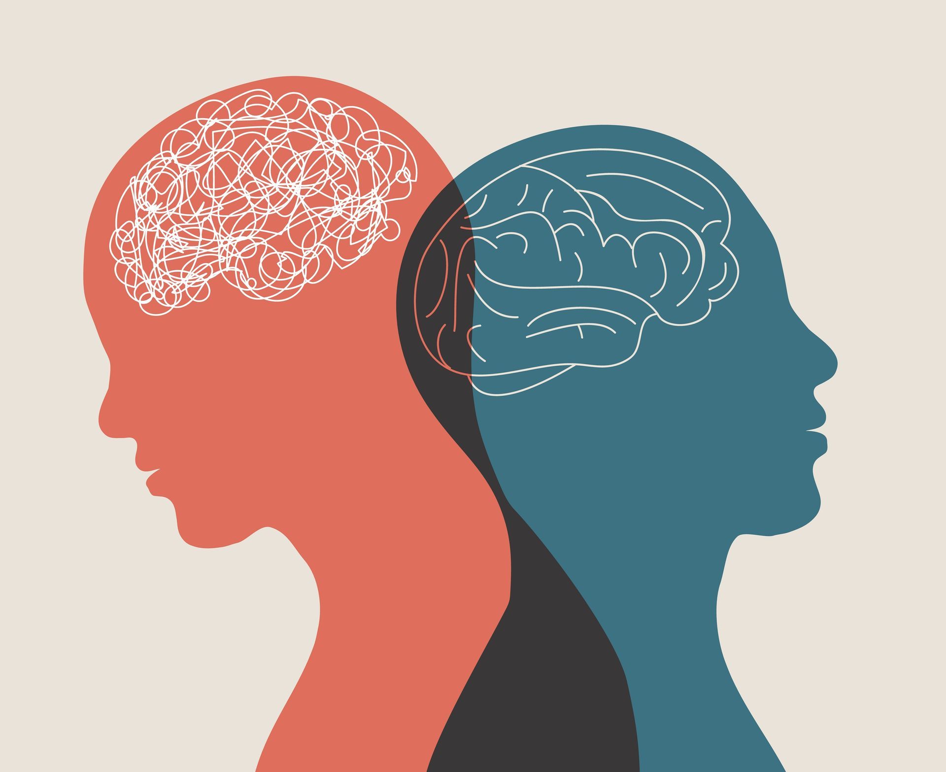 drawing of two heads - Adult Therapy on Wurtulla, QLD