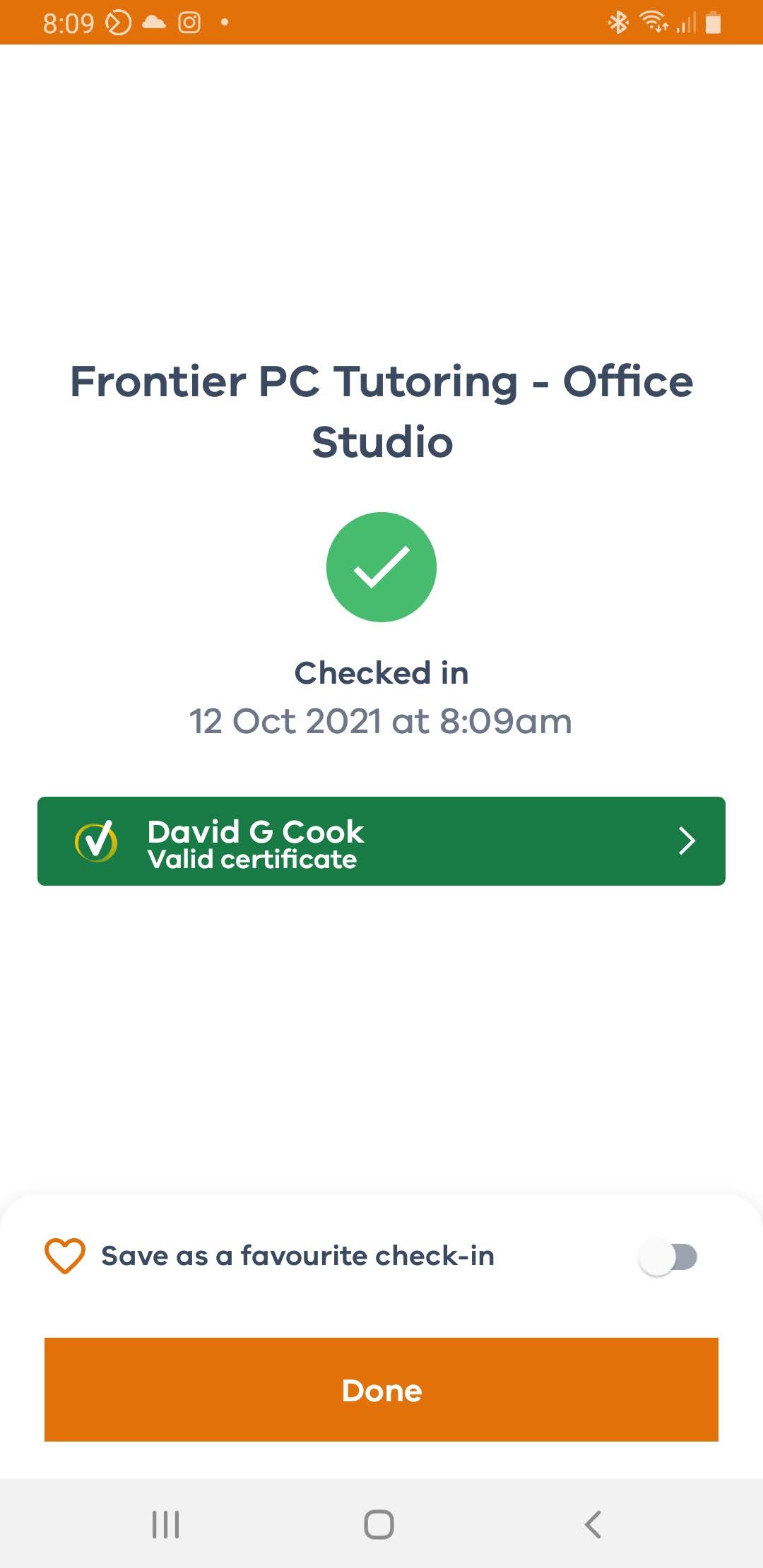 Service Victoria check in app with vaccine certificate.