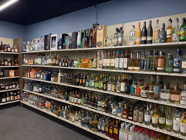 Wall of tequila and mezcal bottles