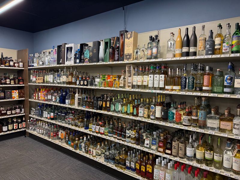 Wall of tequila and mezcal bottles