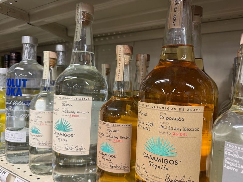 Casamigos blanco and reposado tequila bottles