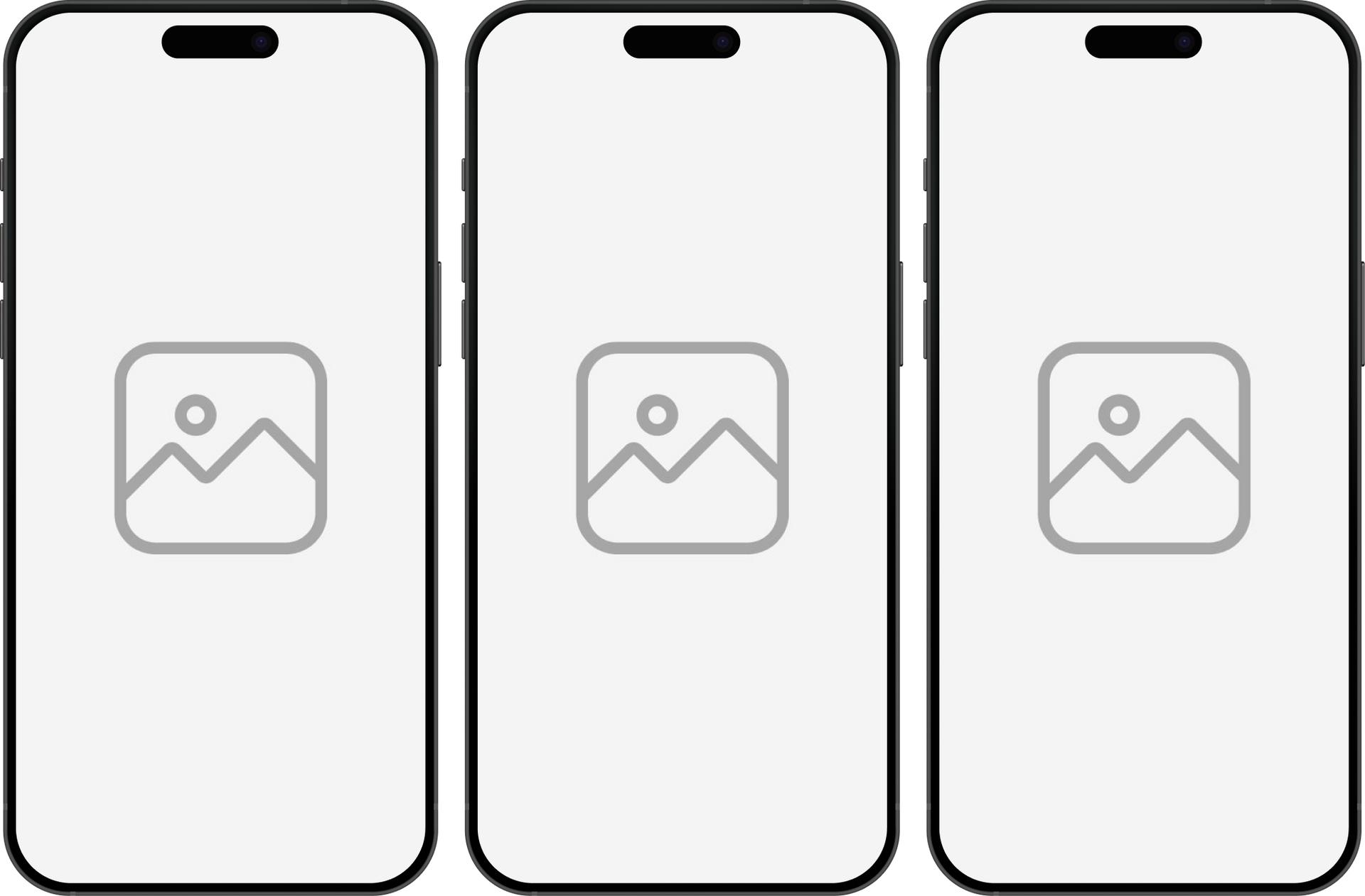 Three mobile screens: bakery website showcasing freshly baked bread; menu with bread options; 