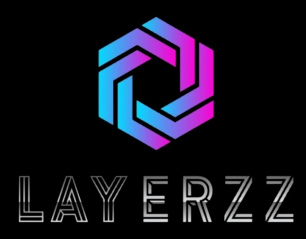 Een logo met een zeshoekig pictogram met een blauw-roze kleurverloop boven het gestileerde, metallic woord