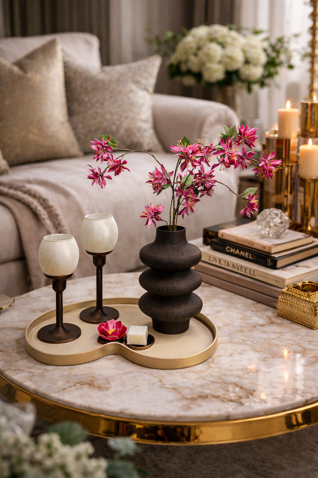 Complete Woondecoratie Set — Blossom Japandi Glow - modern interieur - handgemaakt