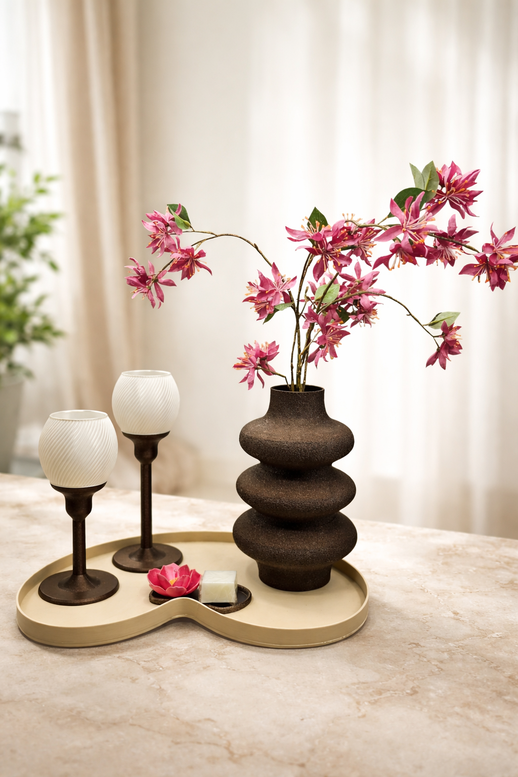 Complete Woondecoratie Set — Blossom Japandi Glow - modern interieur - handgemaakt