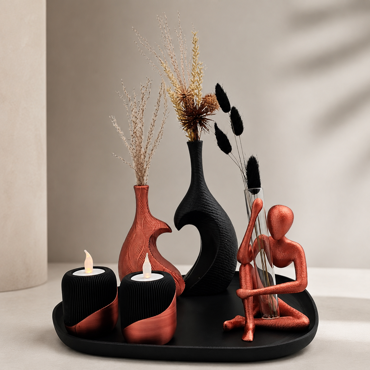 Complete Woondecoratie Set — Copper Heart Fusion - NObody - Duurzaam -3D geprint - Japandi