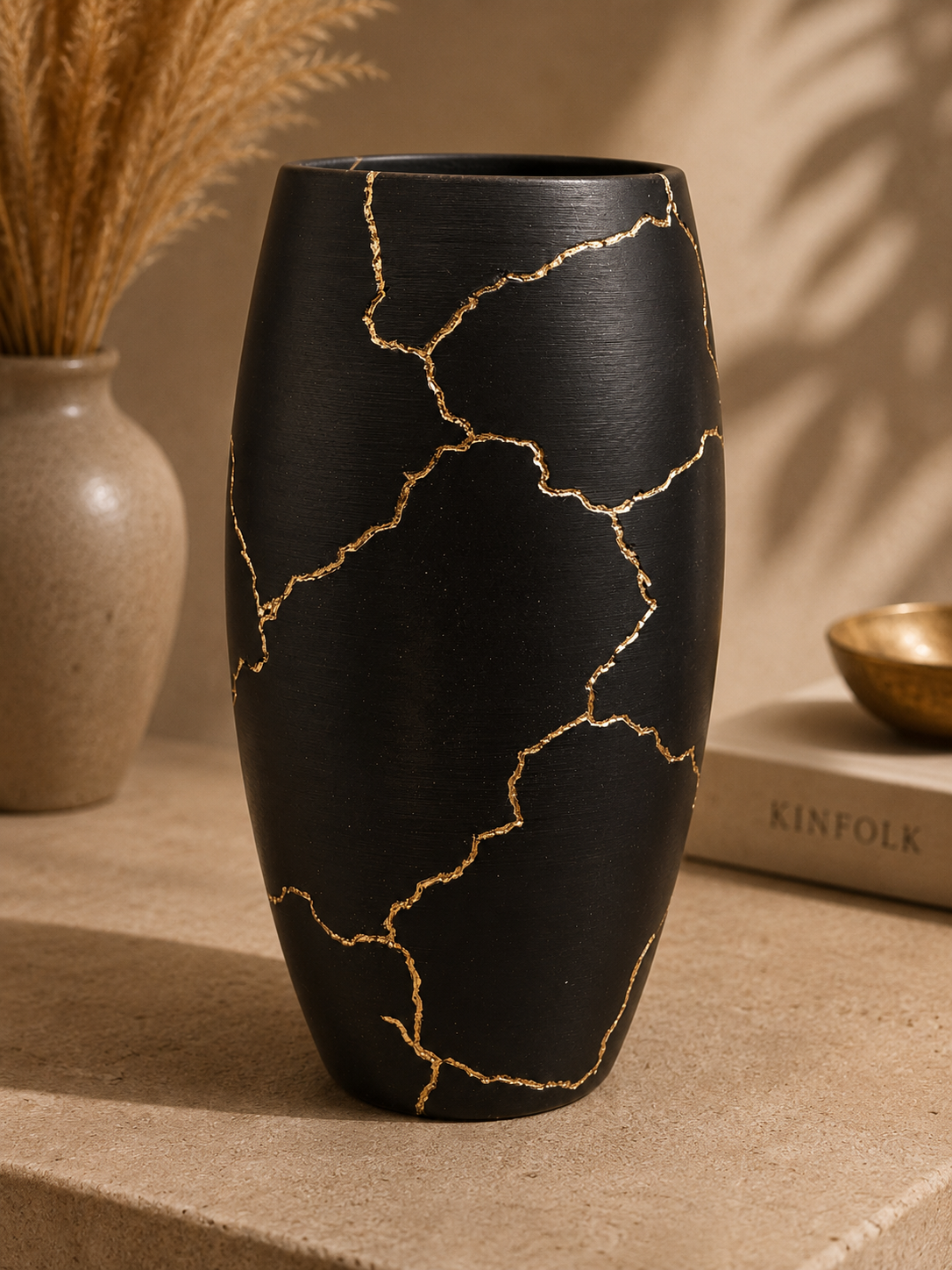 Luxury Layerzz – Golden Cracks Vase - 3D geprint - 2 maten - meerdere kleuren
