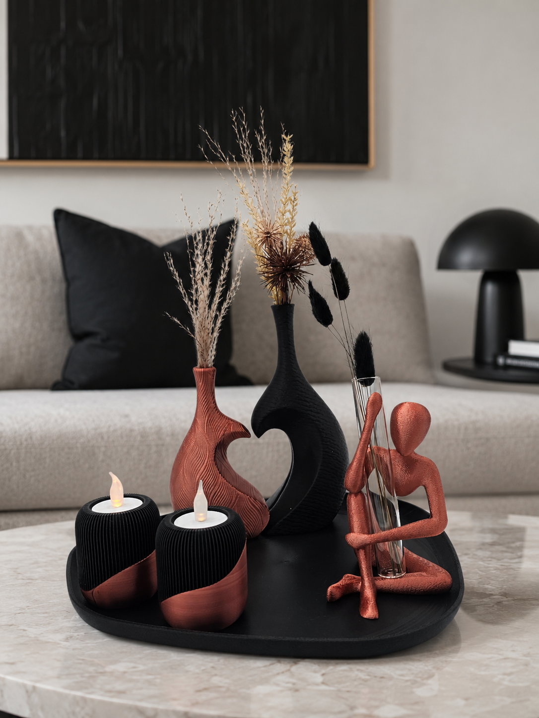 Complete Woondecoratie Set — Copper Heart Fusion - NObody - Duurzaam -3D geprint - Japandi