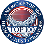 The logo for america's top 100 high stakes litigators.
