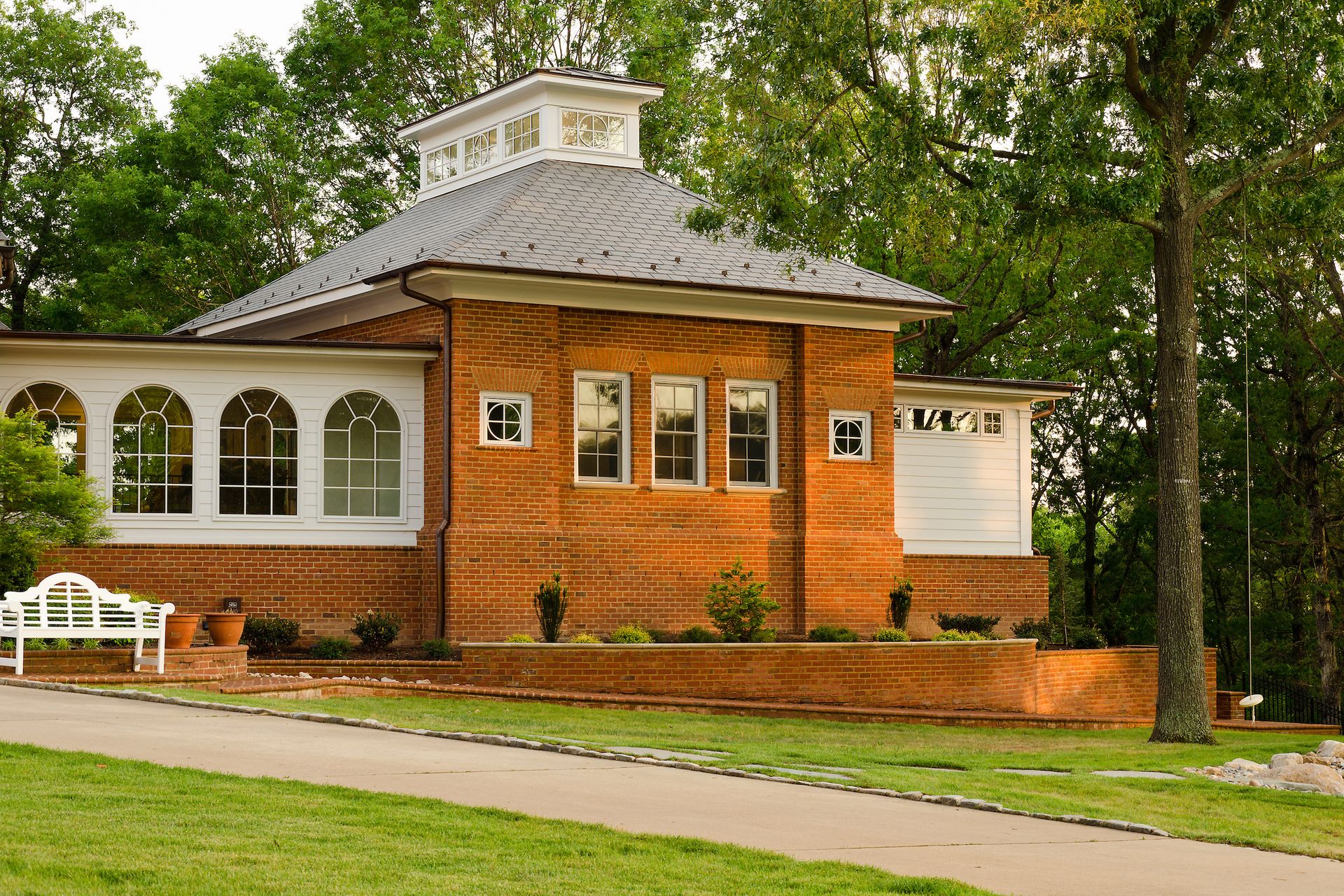 Exterior of a large brick house