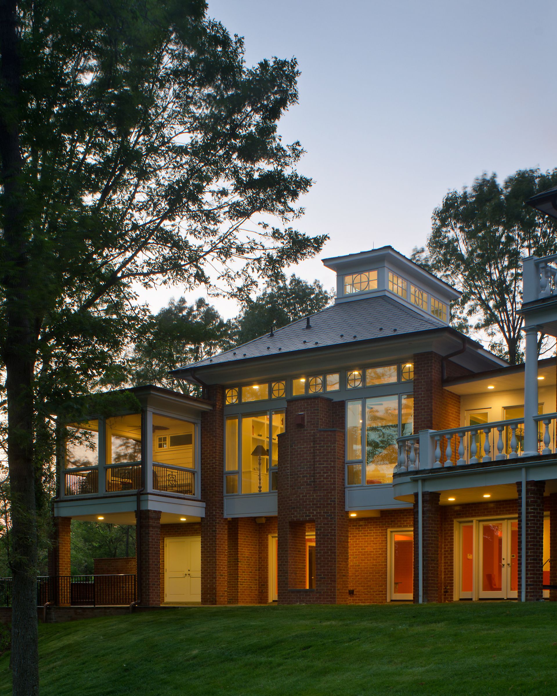Exterior of a large brick house