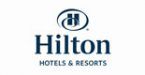 The logo for hilton hotels and resorts is on a white background.