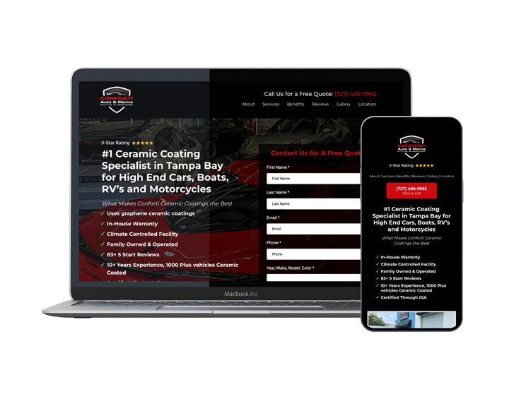 A laptop and a cell phone are sitting next to each other on a white background.