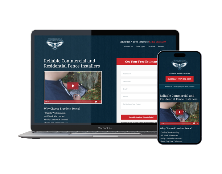 A laptop and a cell phone are sitting next to each other on a white background.