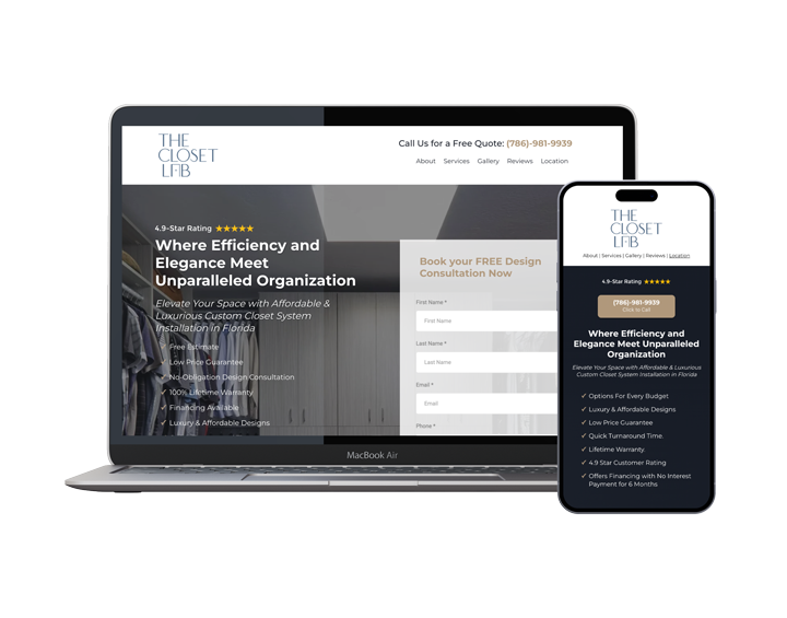 A laptop and a cell phone are sitting next to each other on a white background.