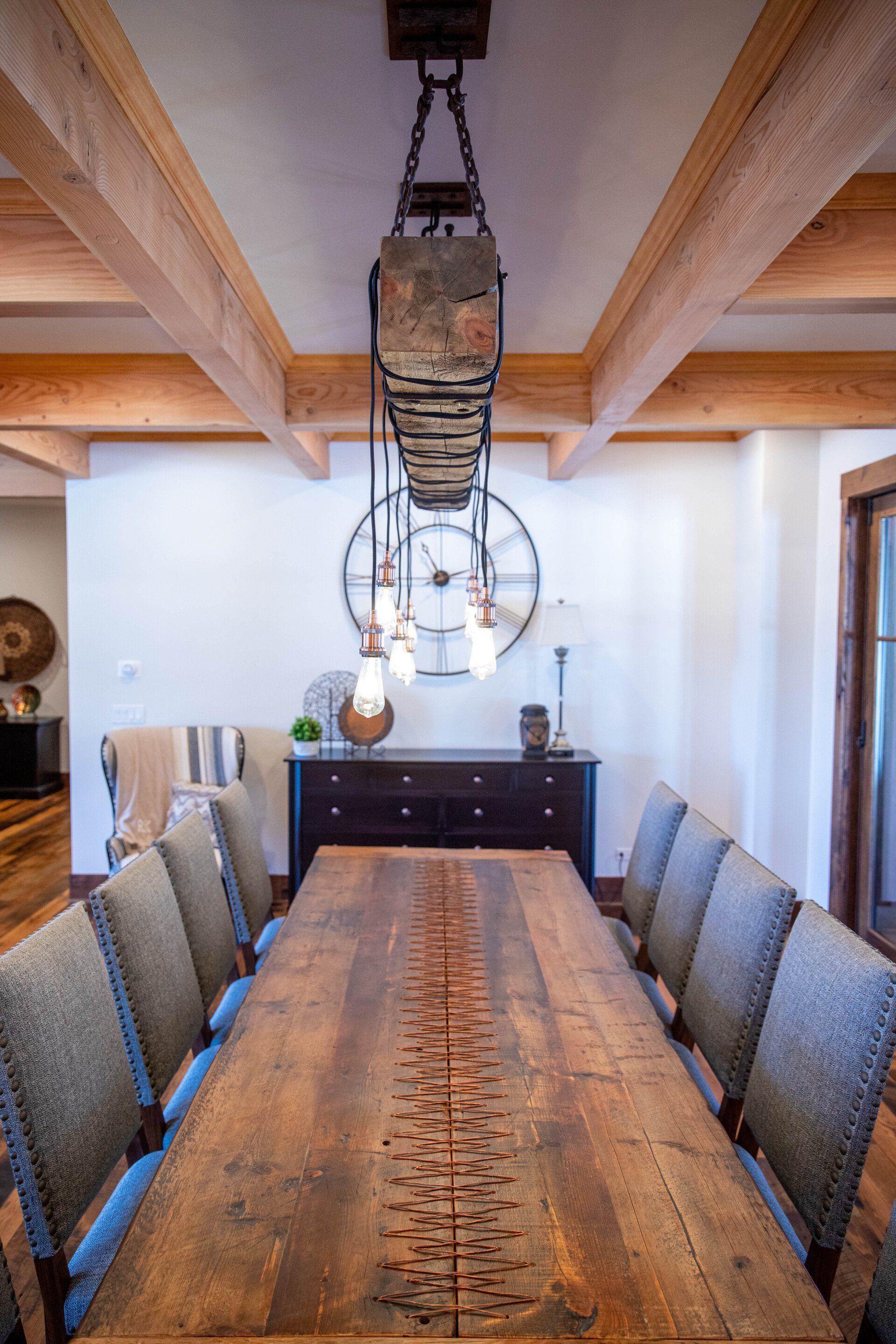 rante, table, dining table, copper stitch