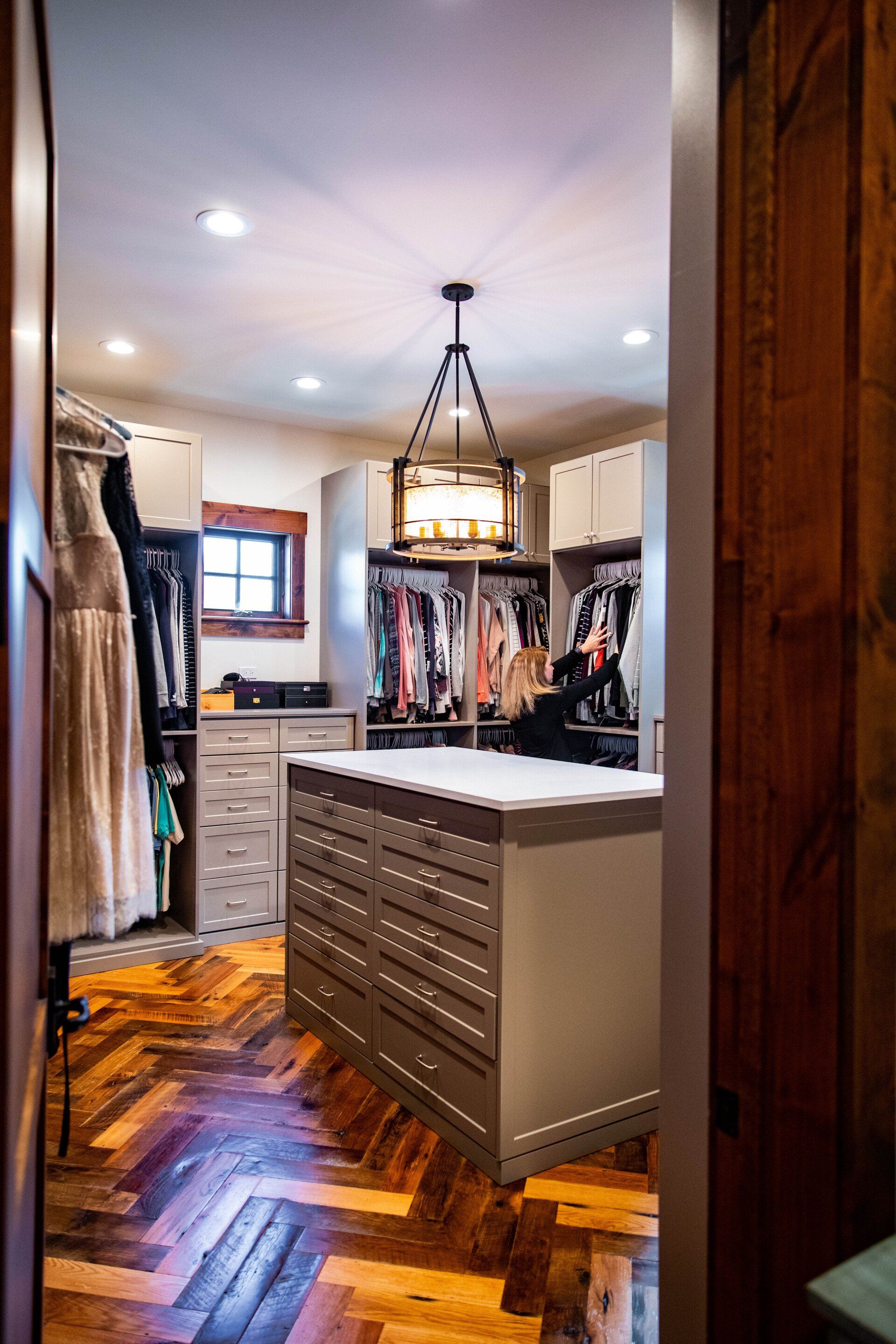 Floor, flooring, reclaimed, herringbone, closet