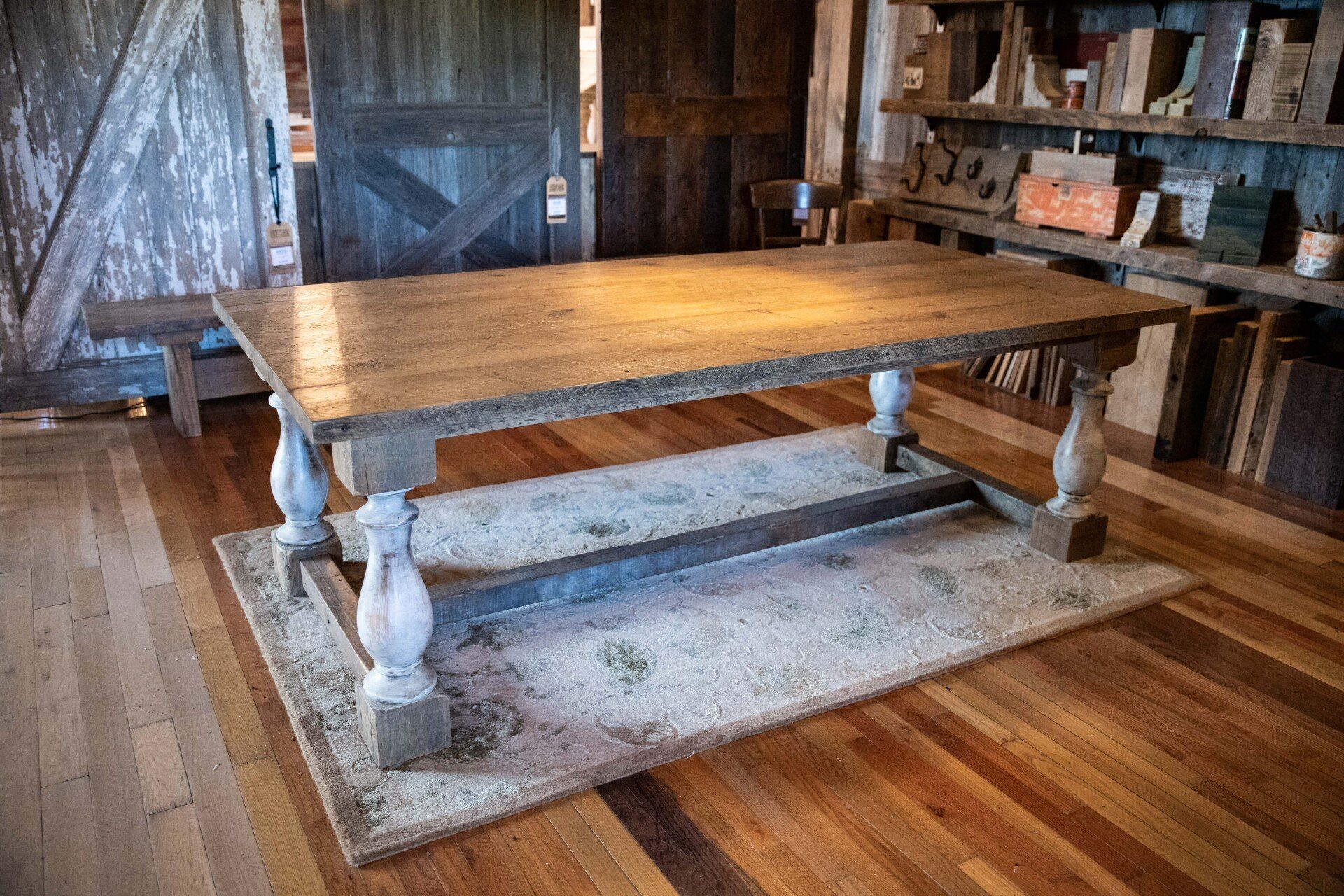 furniture, table, dutch, farmhouse, dining table, turned legs
