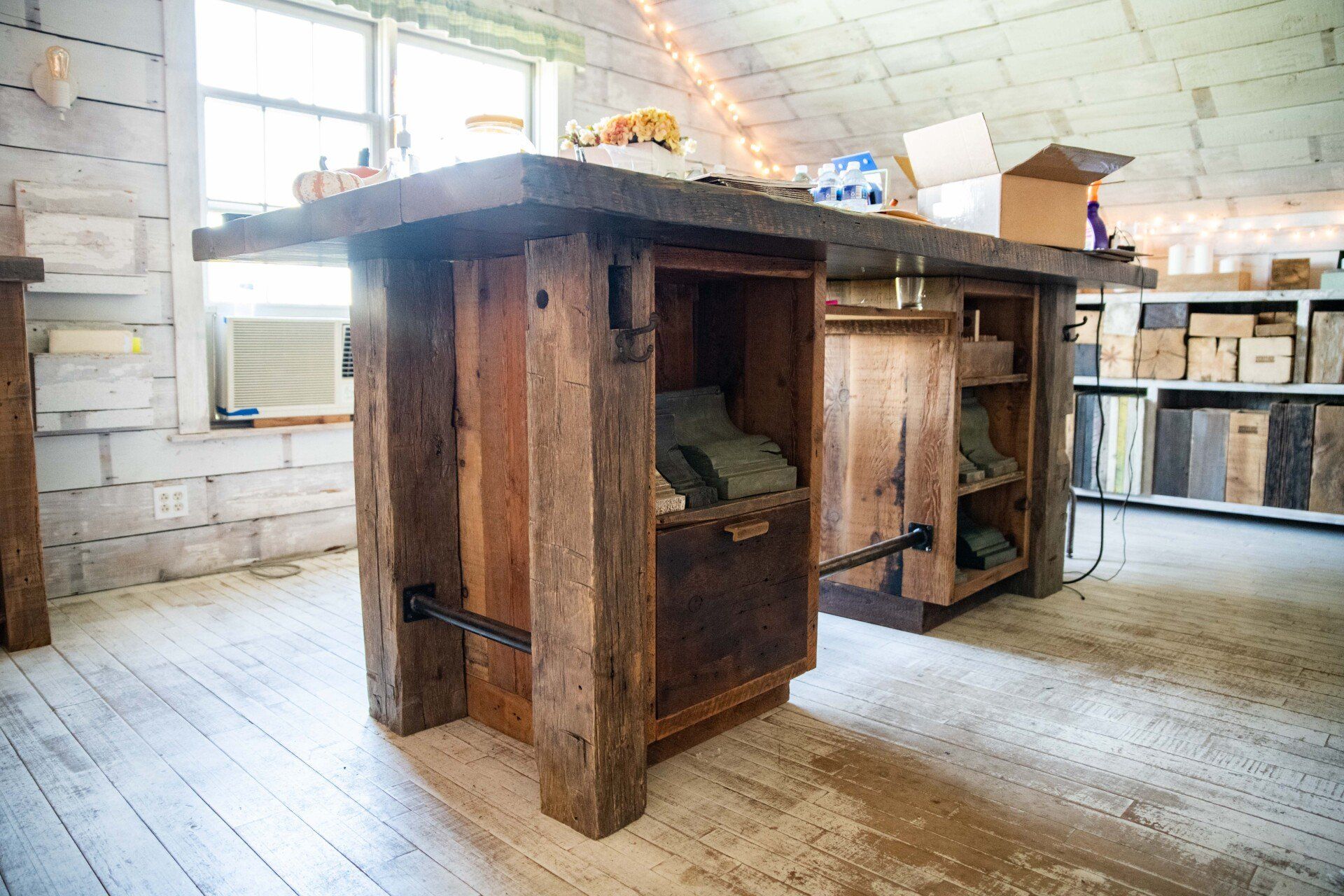 furniture, work table, desk, work desk, shelves, open shelves