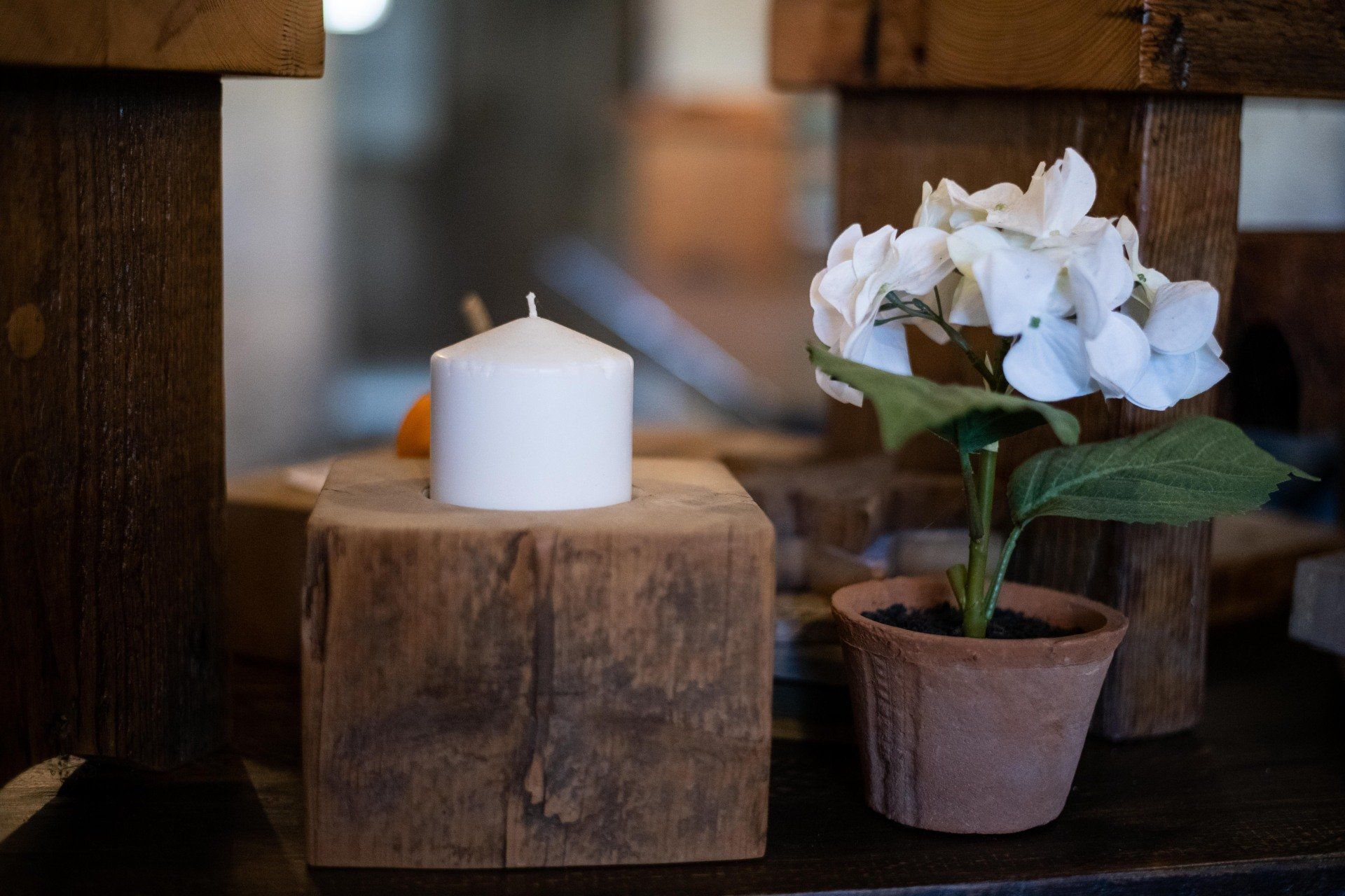 candle holder, single candle holder, wooden candle holder