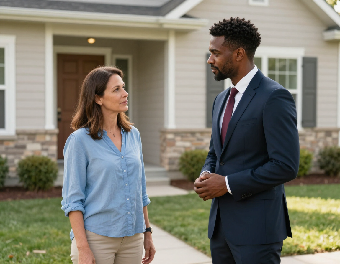 Homeowner speaking with professional