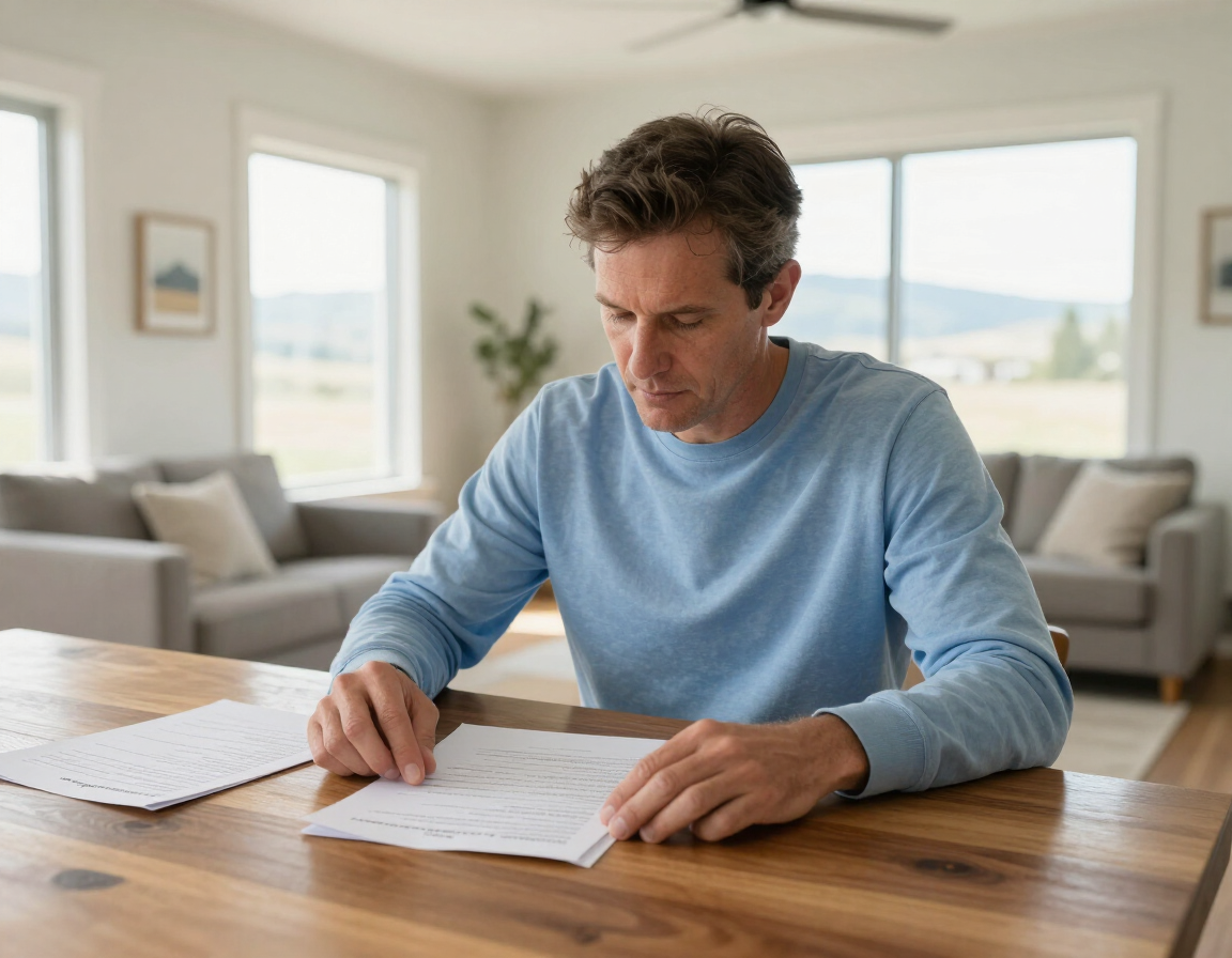 Idaho homeowner reviewing foreclosure documents