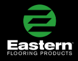 Eastern Flooring Products logo with green circular icon and white text on black background