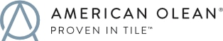 American Olean logo with gray stylized A and “PROVEN IN TILE” tagline on white background