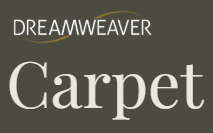 Text reading “DREAMWEAVER Carpet” in white on a dark gray background.