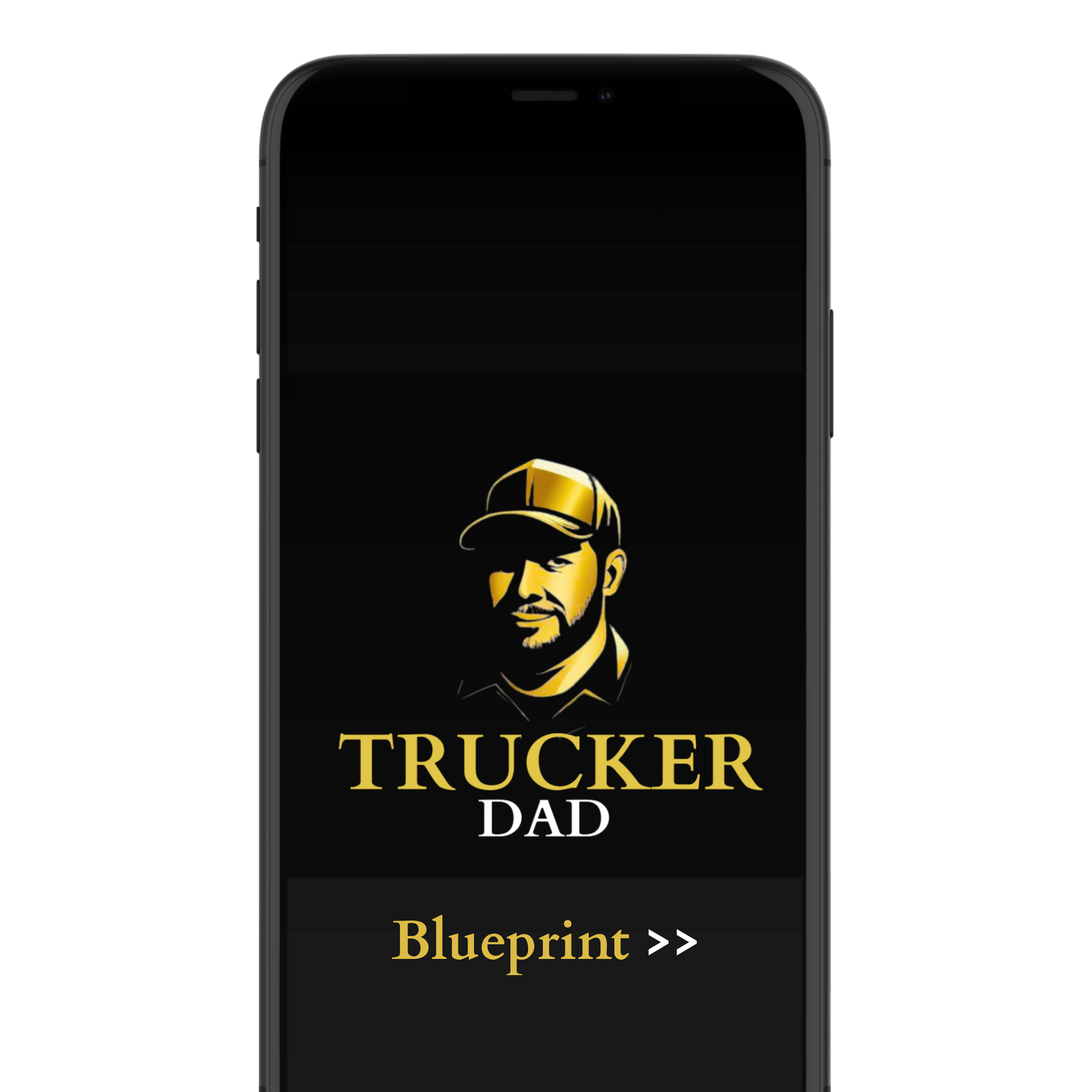 trucker dad logo in mobile mockup