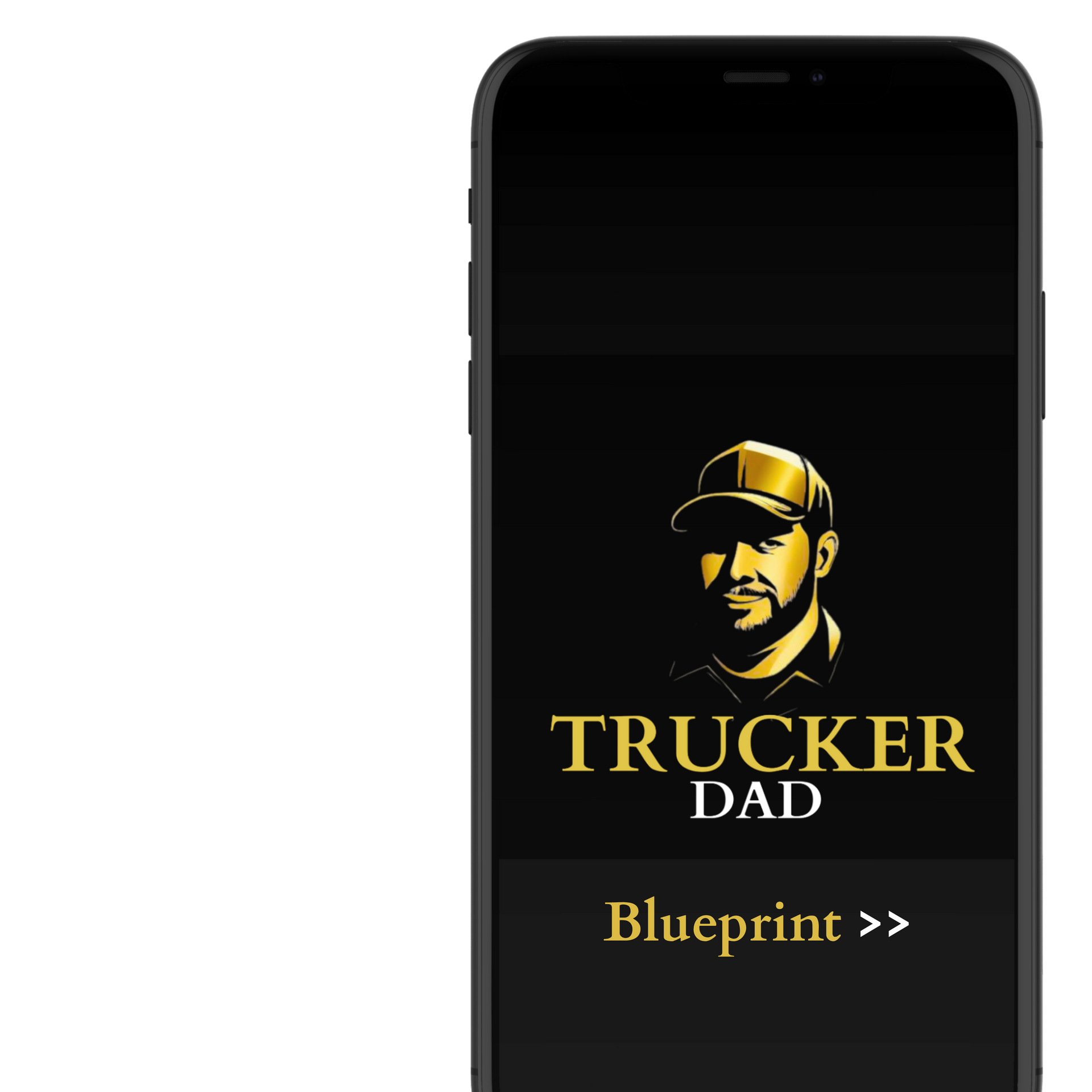 trucker dad logo in mobile mockup