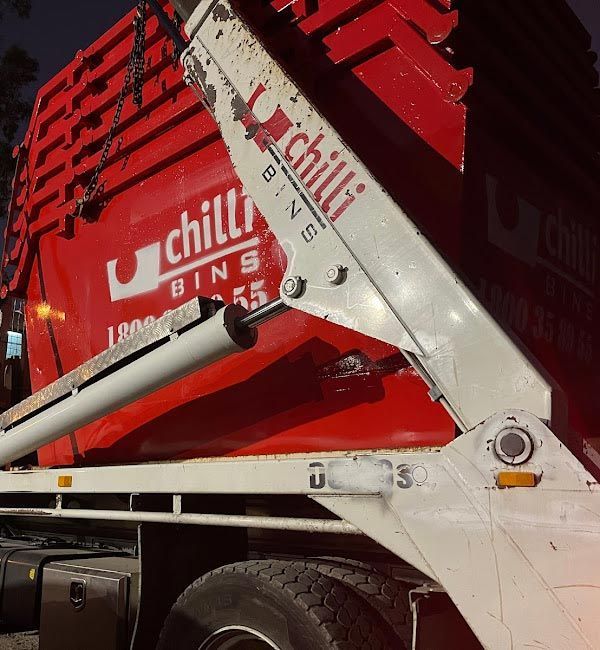 Chilli Bin Skip Bin Truck — Chilli Bins Skip Bins in Glenview, QLD