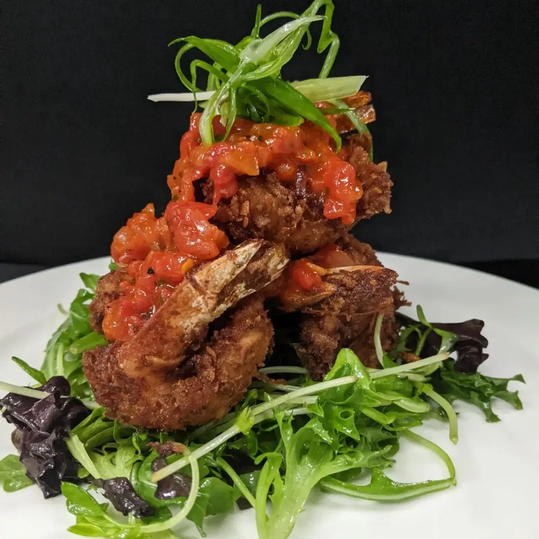 Food garnished with salad