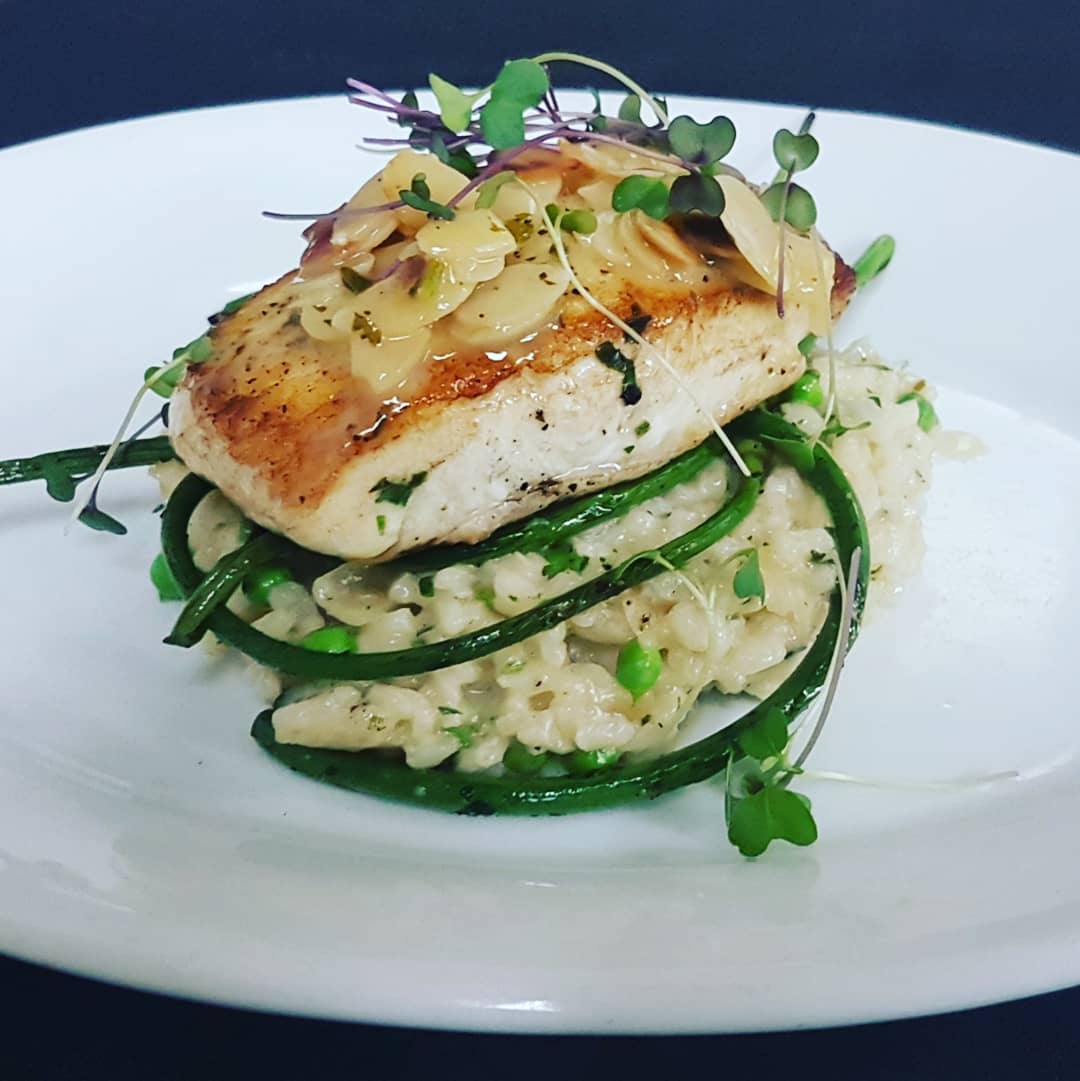 Pan seared halibut