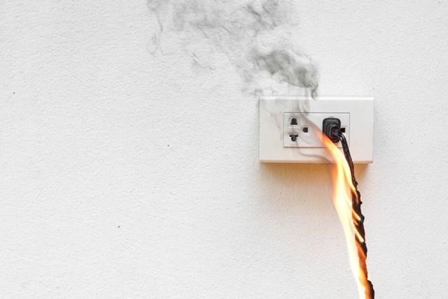 Outlet on fire