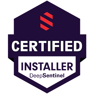 A certified installer deep sentinel logo on a white background.