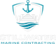 Stillwater Marine Contracting logo with teal anchor and dock over waves