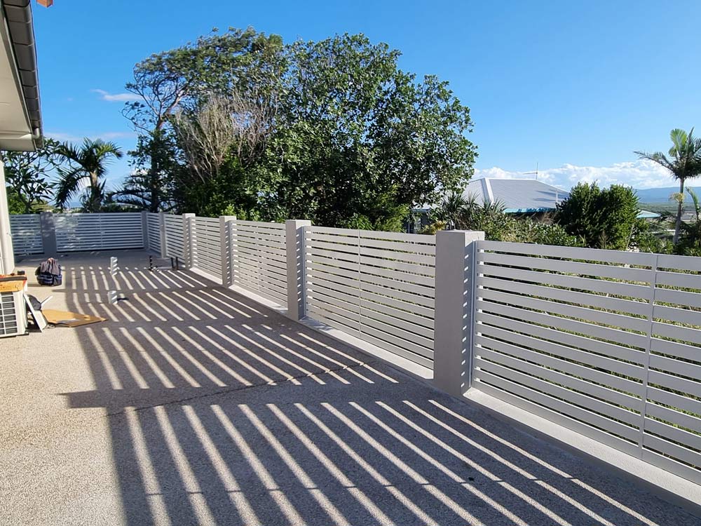 White Painted Fencing — Aluminium Fabrications in Rockhampton, QLD