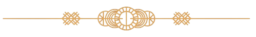 Gold ornamental horizontal divider with a central floral medallion on a white background
