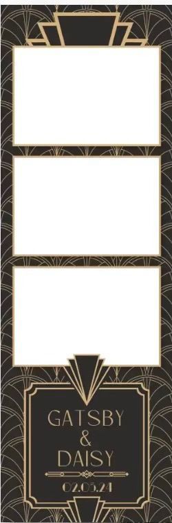 A picture of a gatsby and daisy photo booth template.