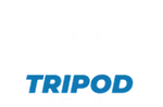 The word "TRIPOD" in bold, blue, sans-serif font centered on a white background.
