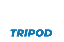The word "TRIPOD" in bold, blue, sans-serif font centered on a white background.