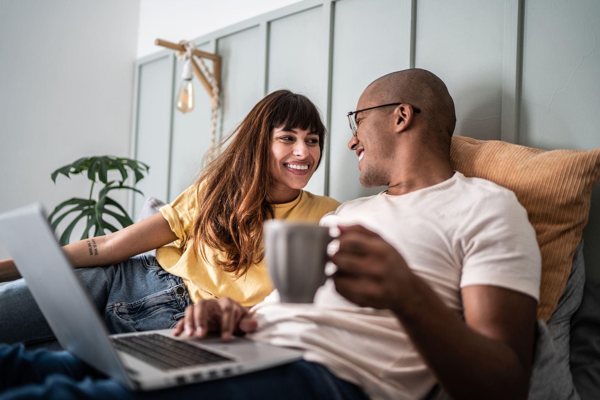 couple smiling