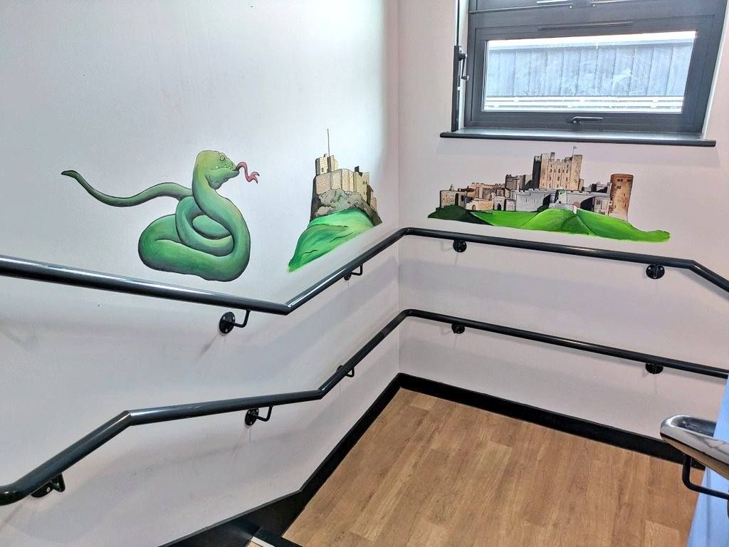 local landmarks stairwell murals at belmont academy durham