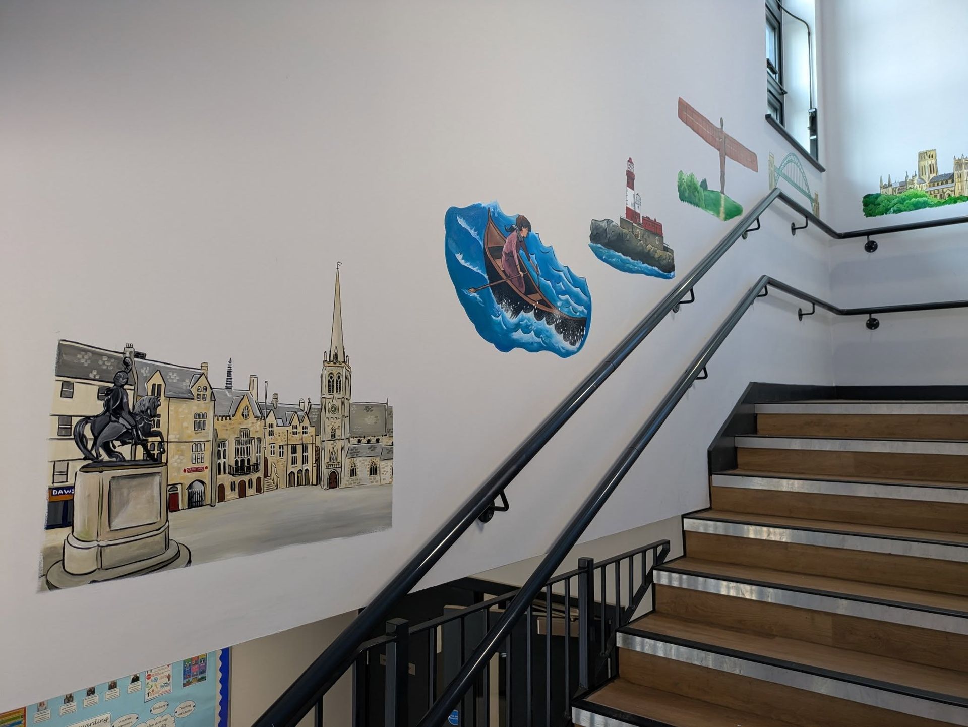 local landmarks stairwell murals at belmont academy durham