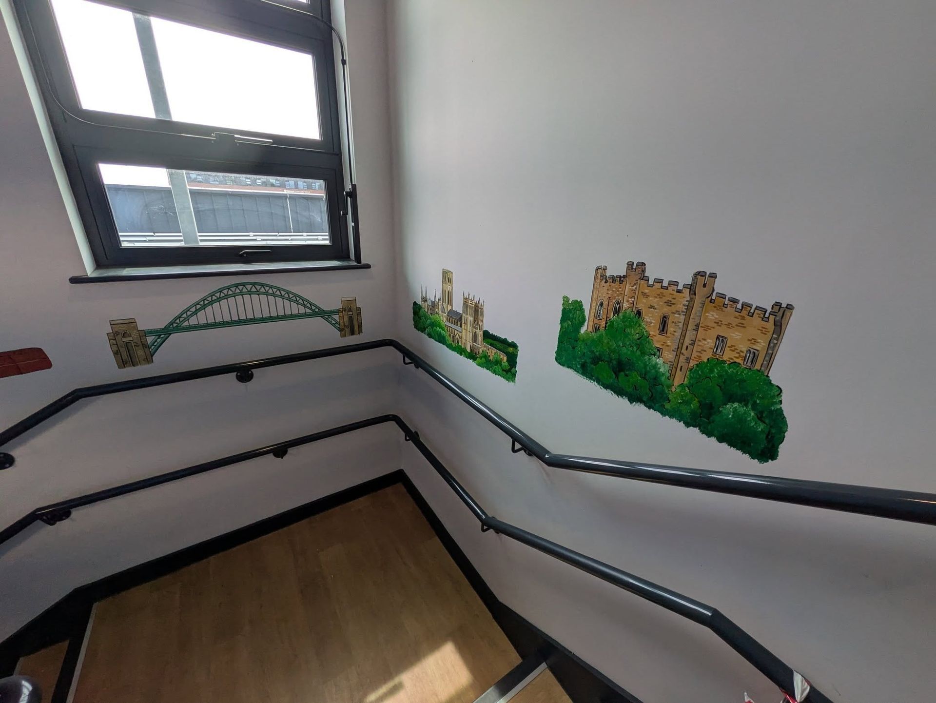 local landmarks stairwell murals at belmont academy durham